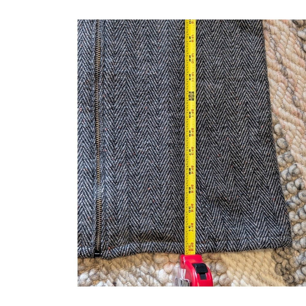 American Eagle Herringbone Wool Blend Zip Front Vest Mini Dress Grey Small NWT - Picture 5 of 8